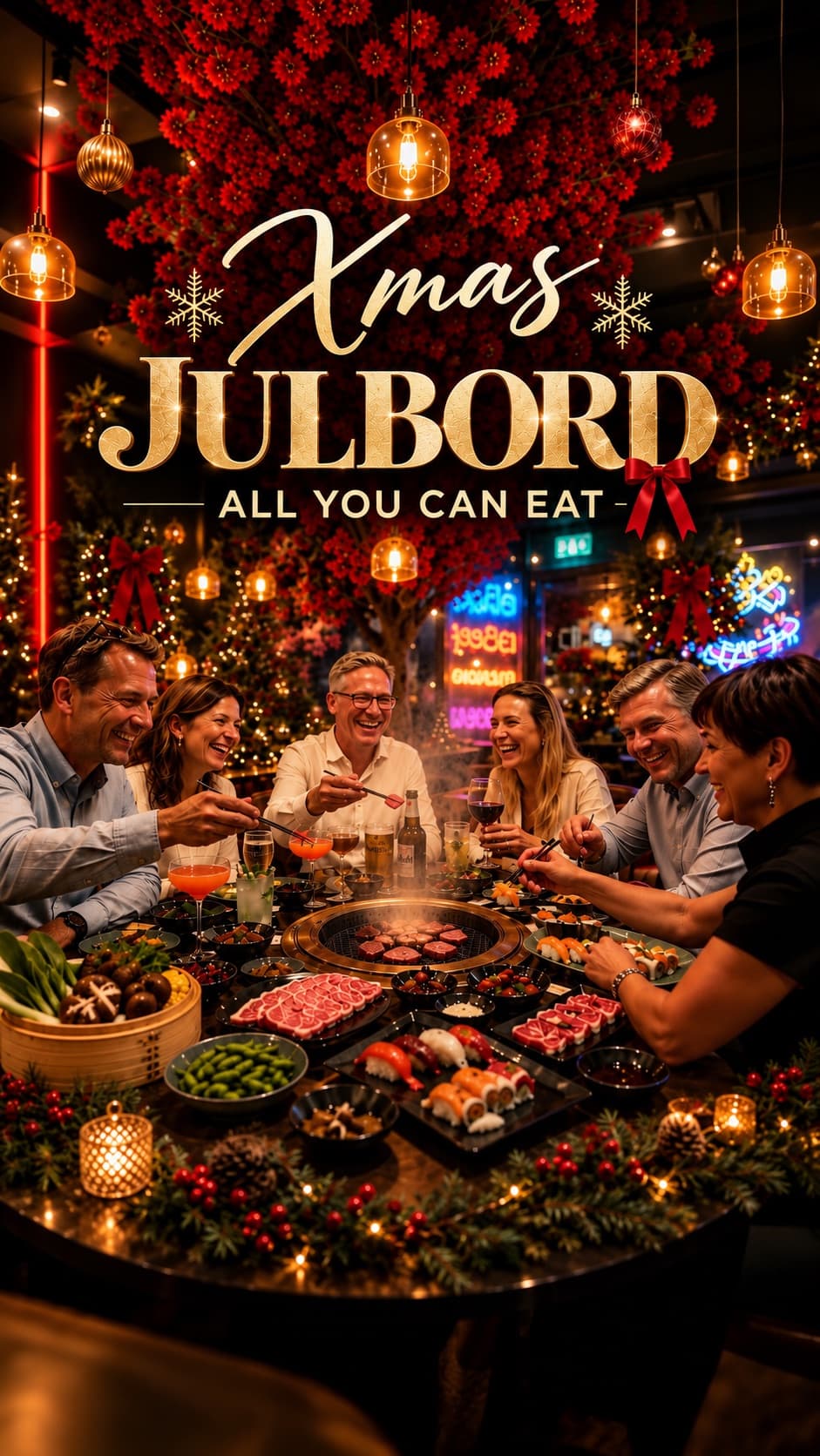 XMAS JULBORD ALL YOU CAN EAT – vänner samlas kring grill, sushi och japas på Yammi